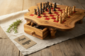 Scacchiera Artigianale in Legno d'Ulivo con Cassetto – Quadrettini Rossi M, L, XL | Zayane™