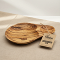 Olivenholz Aperitif-Tablett mit Saucenhalter | Zayane™