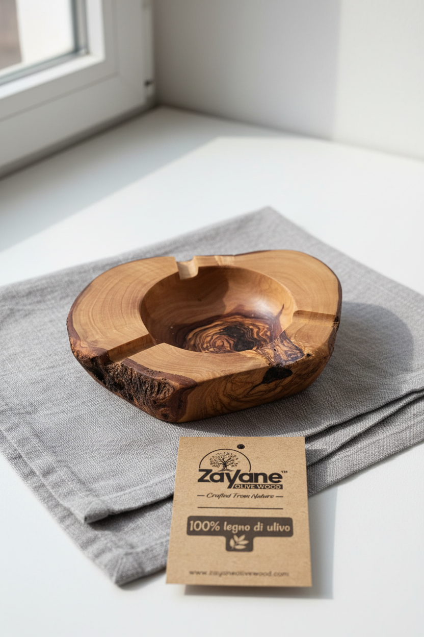 Posacenere in Legno d'Ulivo Artigianale | Zayane™