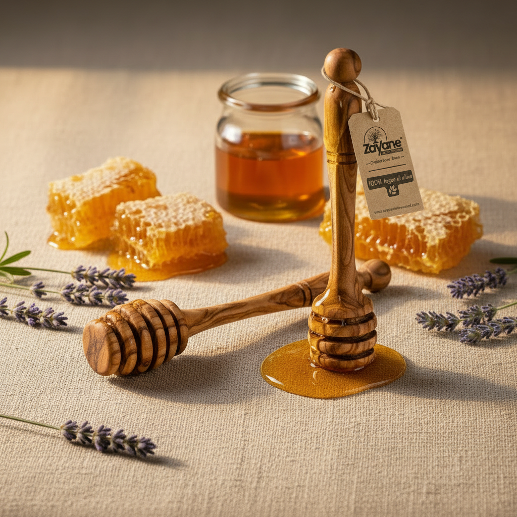 Cucchiaio da Miele in Legno d'Ulivo – Singola o Set | Zayane™