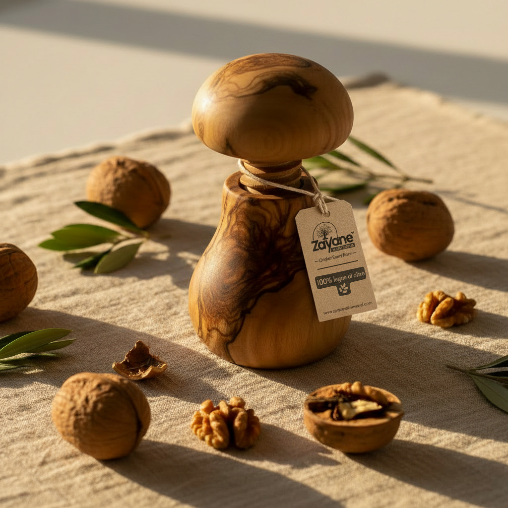 Schiaccianoci a Forma di Fungo in Legno d'Ulivo | Zayane™