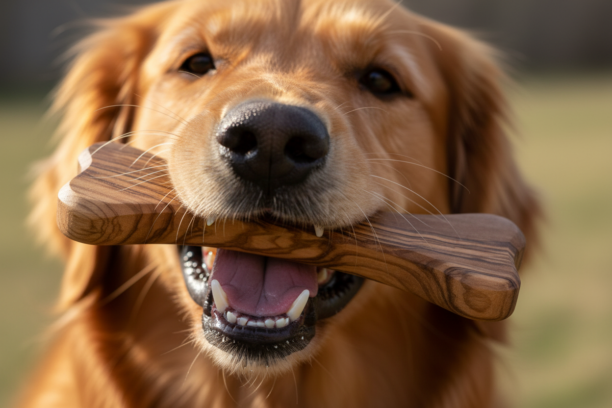 Gioco da Masticazione per Cani in Legno d'Ulivo | Zayane™