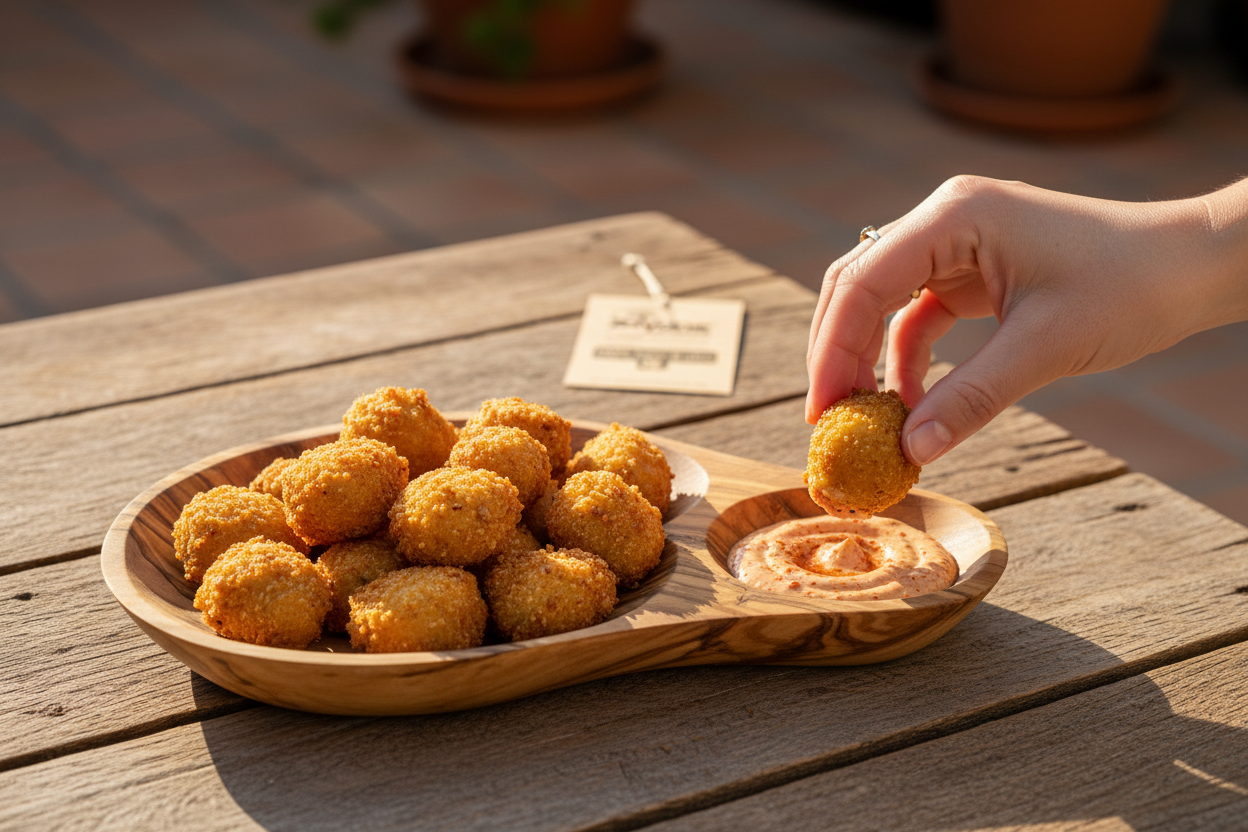 Vassoio Aperitivo in Legno d'Ulivo con Porta Salsa | Zayane™