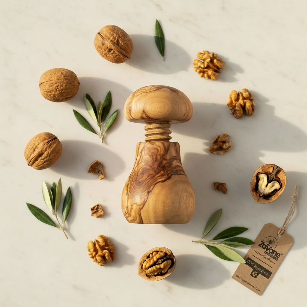 Schiaccianoci a Forma di Fungo in Legno d'Ulivo | Zayane™