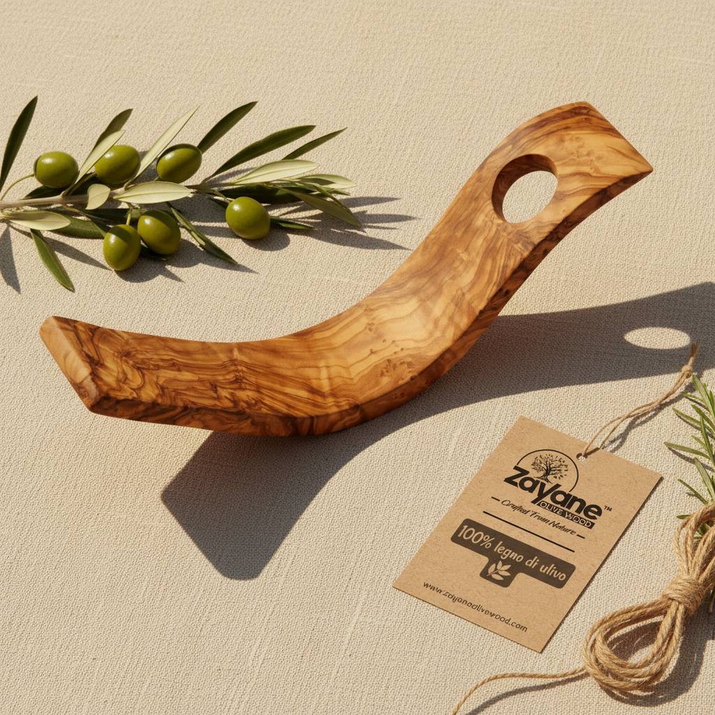 Portabottiglie Artigianale a Forma di S in Legno d’Ulivo – Zayane™