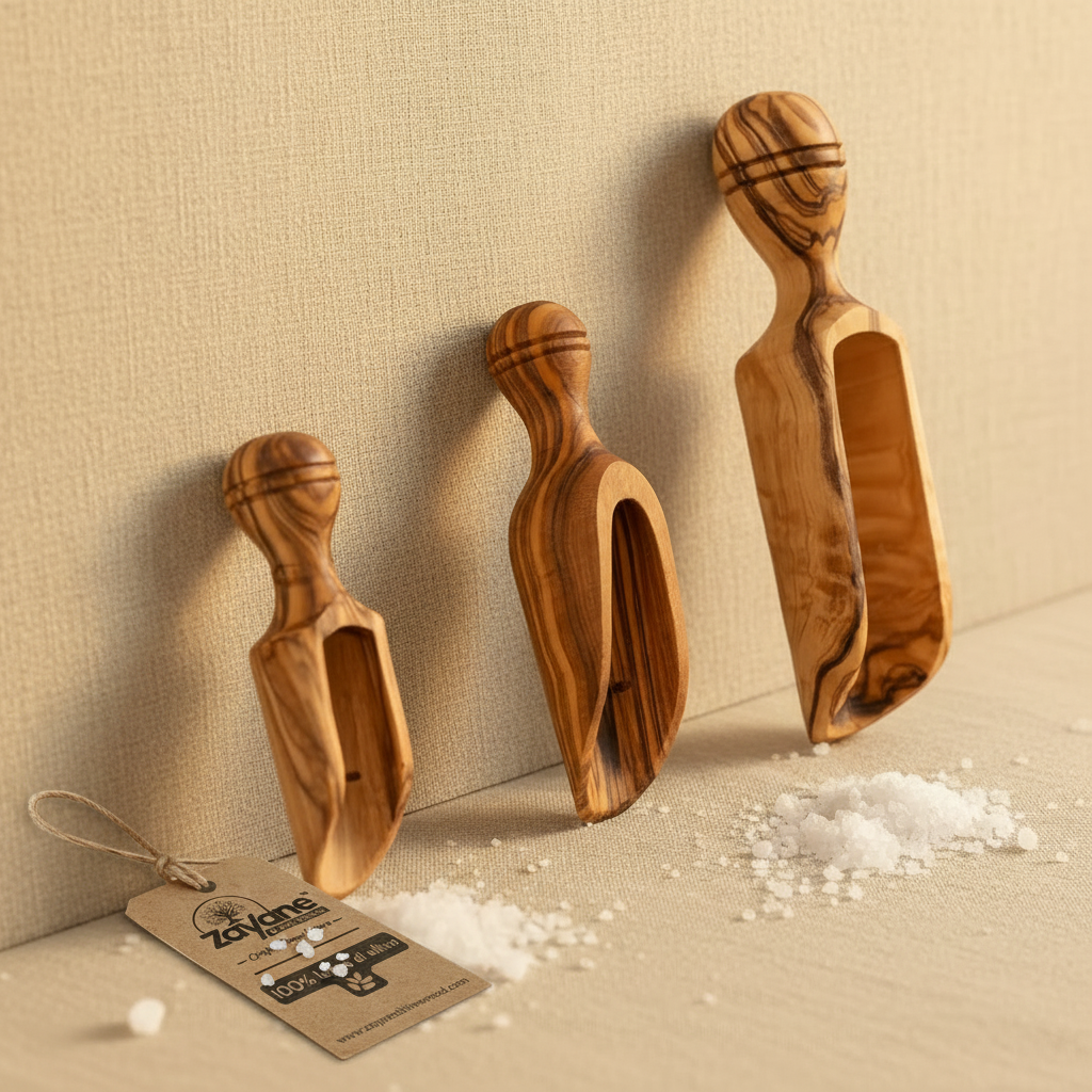Set 3 Cucchiaini Dosatori in Legno d'Ulivo | Zayane™