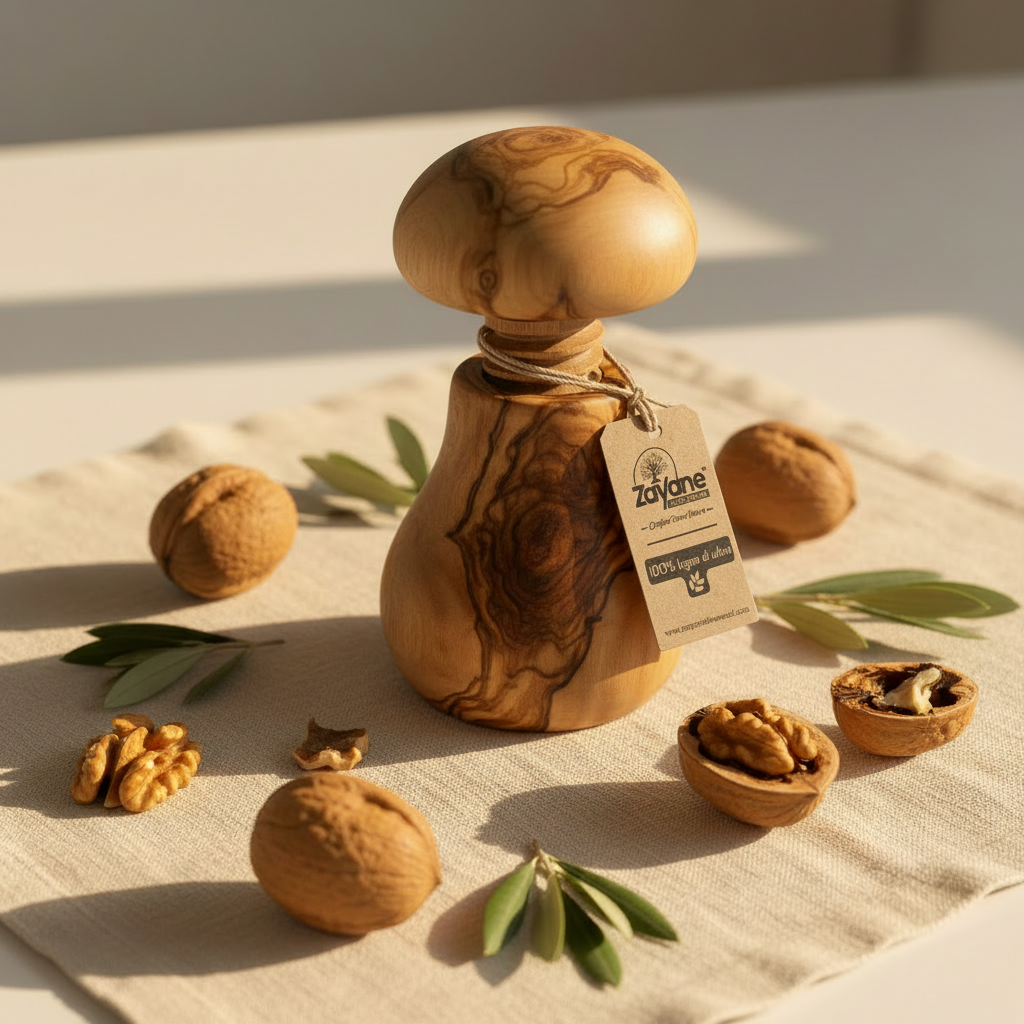 Schiaccianoci a Forma di Fungo in Legno d'Ulivo | Zayane™