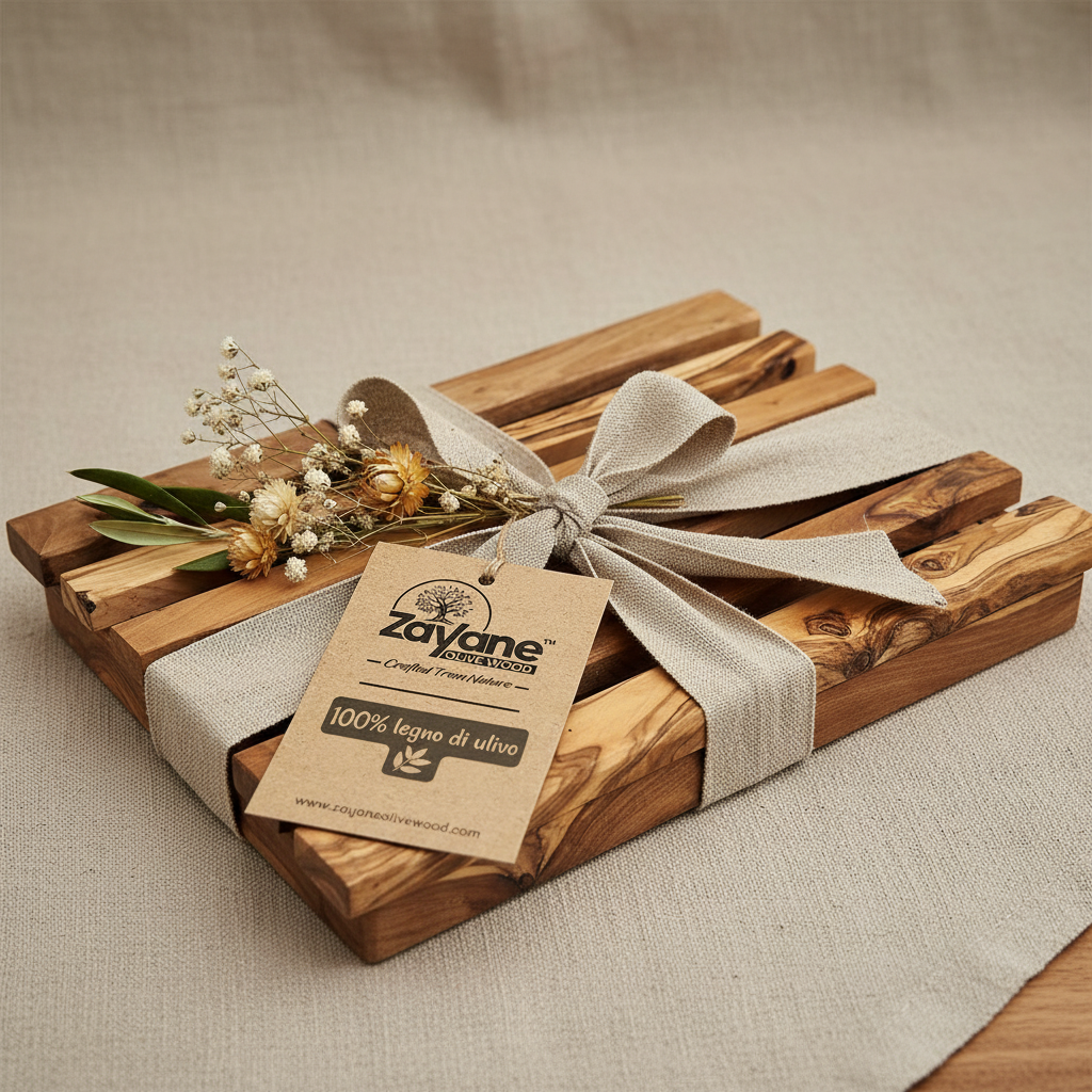 Vassoio Taglia Pane in Legno d’Ulivo con Raccogli Briciole | Zayane™