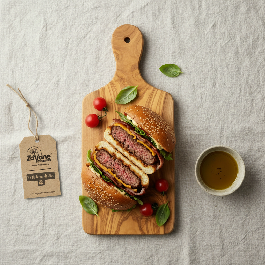 Set of 3 Chopping Boards – Long Olive Wood Handle | Zayane™