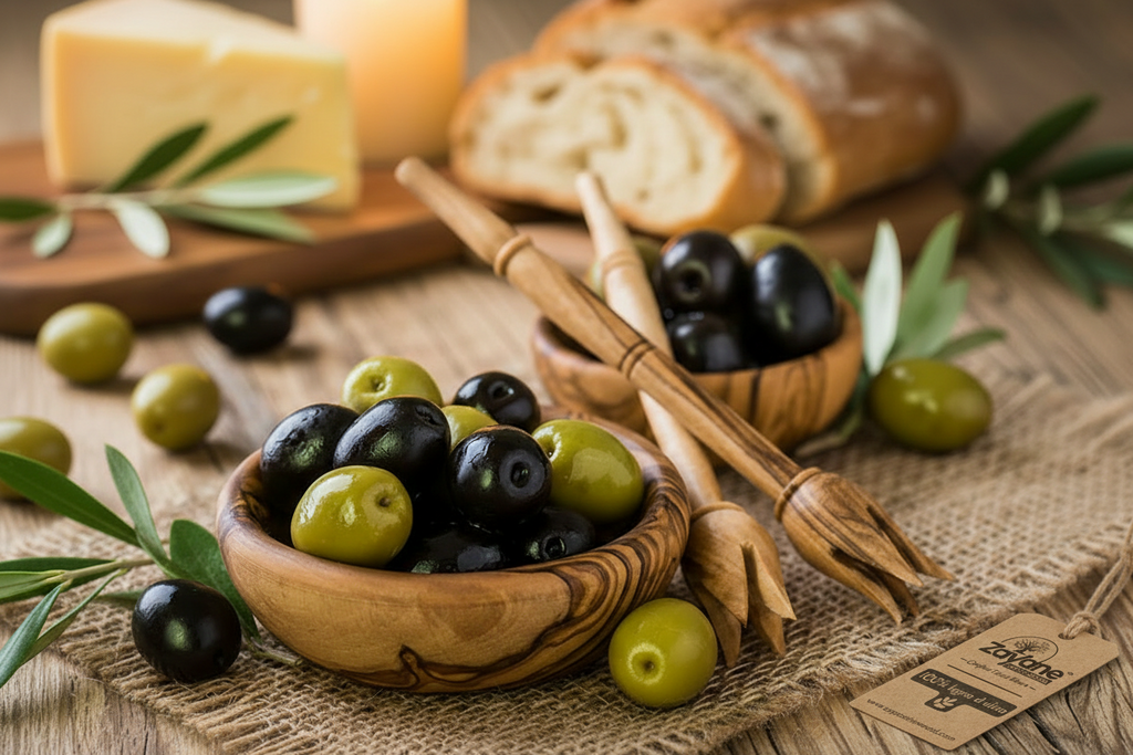Olive Wood Tongs – Single or Set | Zayane™