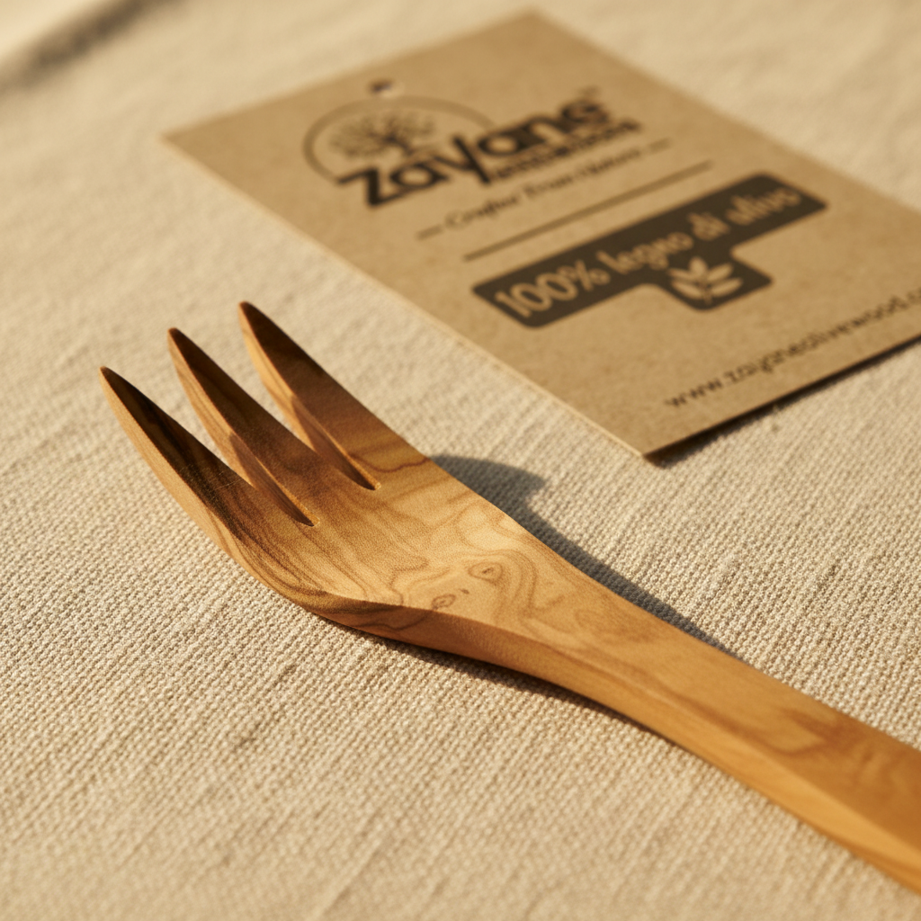 3-teiliges Besteckset – Löffel, Gabel und Pfannenwender aus Olivenholz | Zayane™