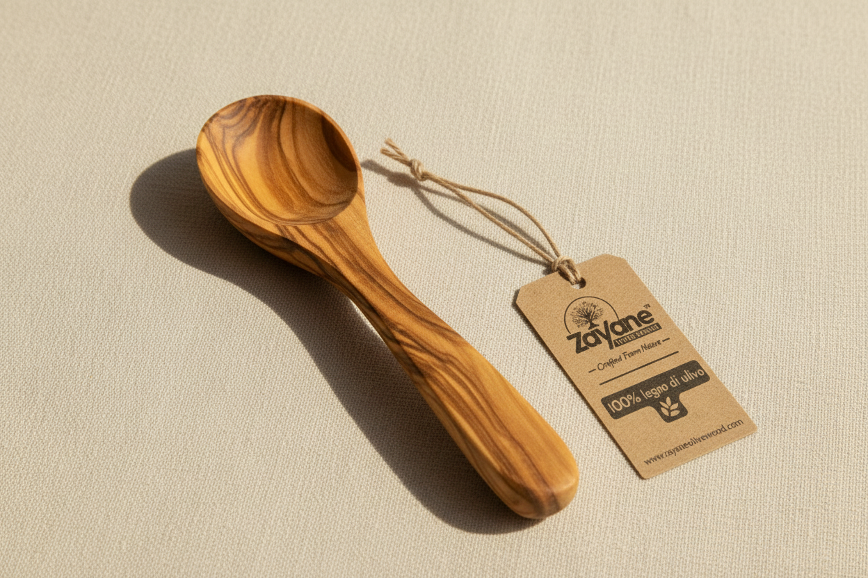 4er-Set Kaffeelöffel aus Olivenholz | Zayane™