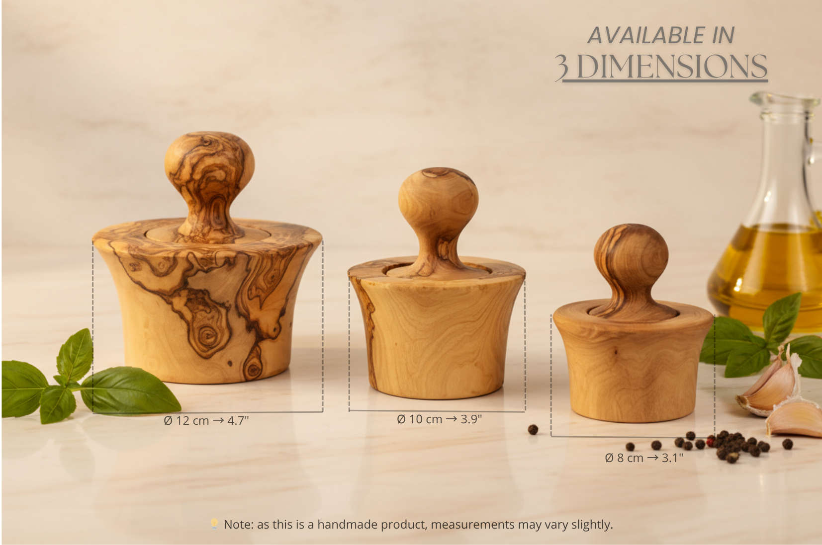 Mortaio Spremi Aglio in Legno d'Ulivo | Zayane™