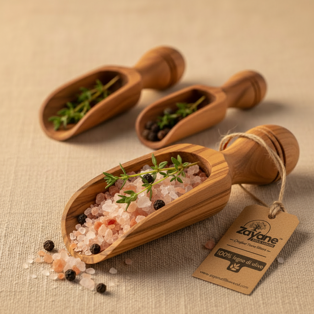 Set 3 Cucchiaini Dosatori in Legno d'Ulivo | Zayane™
