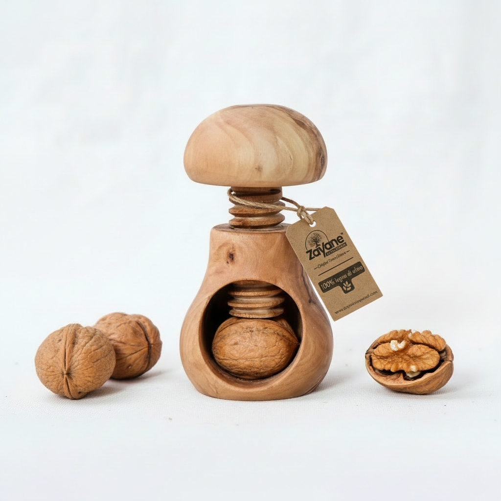 Schiaccianoci a Forma di Fungo in Legno d'Ulivo | Zayane™