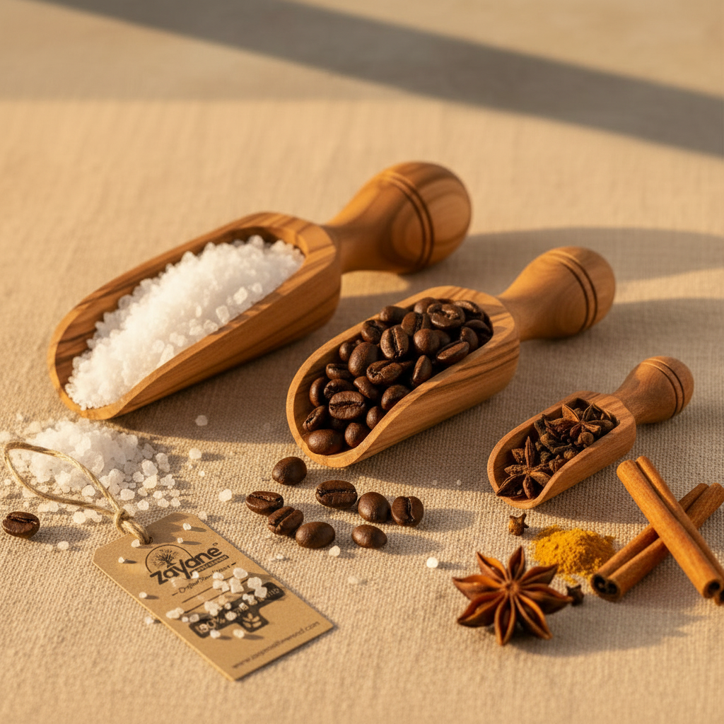 Set 3 Cucchiaini Dosatori in Legno d'Ulivo | Zayane™