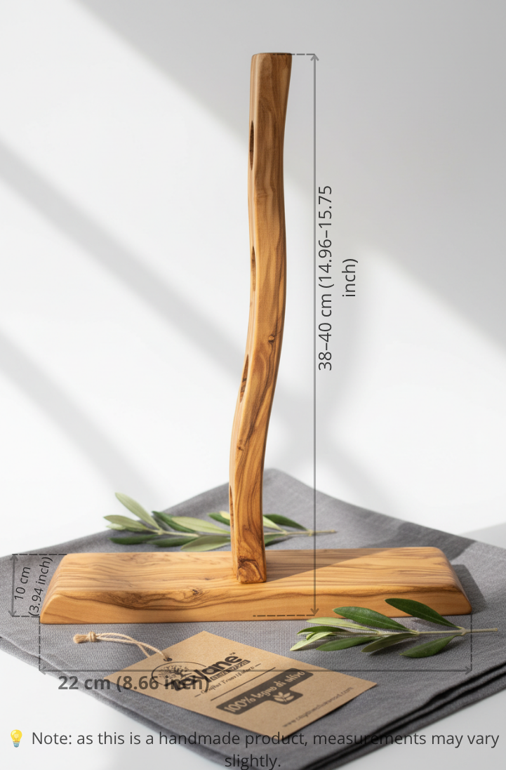 Portabottiglie Artigianale in Legno d'Ulivo per 4 Bottiglie | Zayane™
