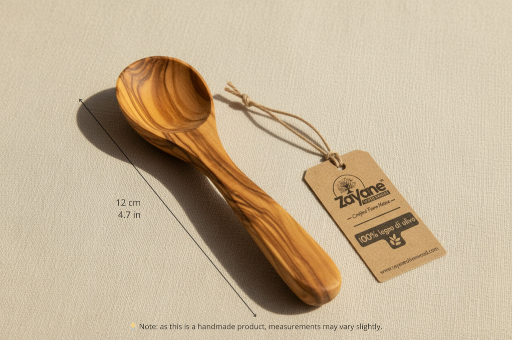 Set 4 Cucchiaini da Caffè in Legno d'Ulivo | Zayane™