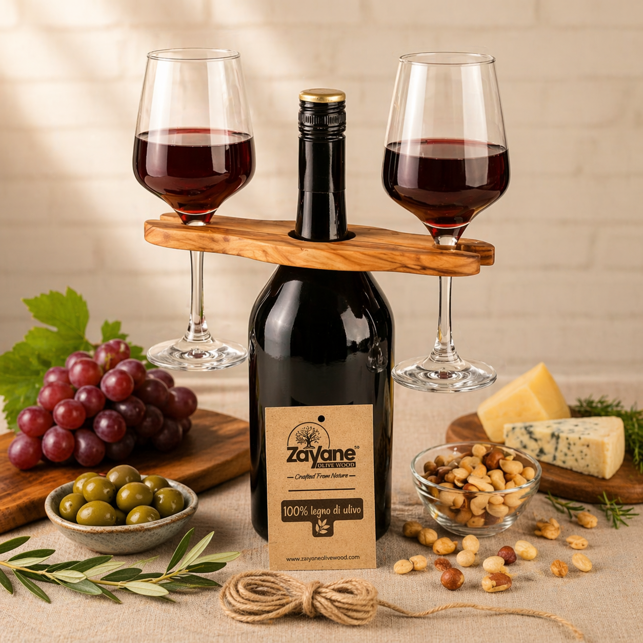Weinregal aus Olivenholz – Zayane™