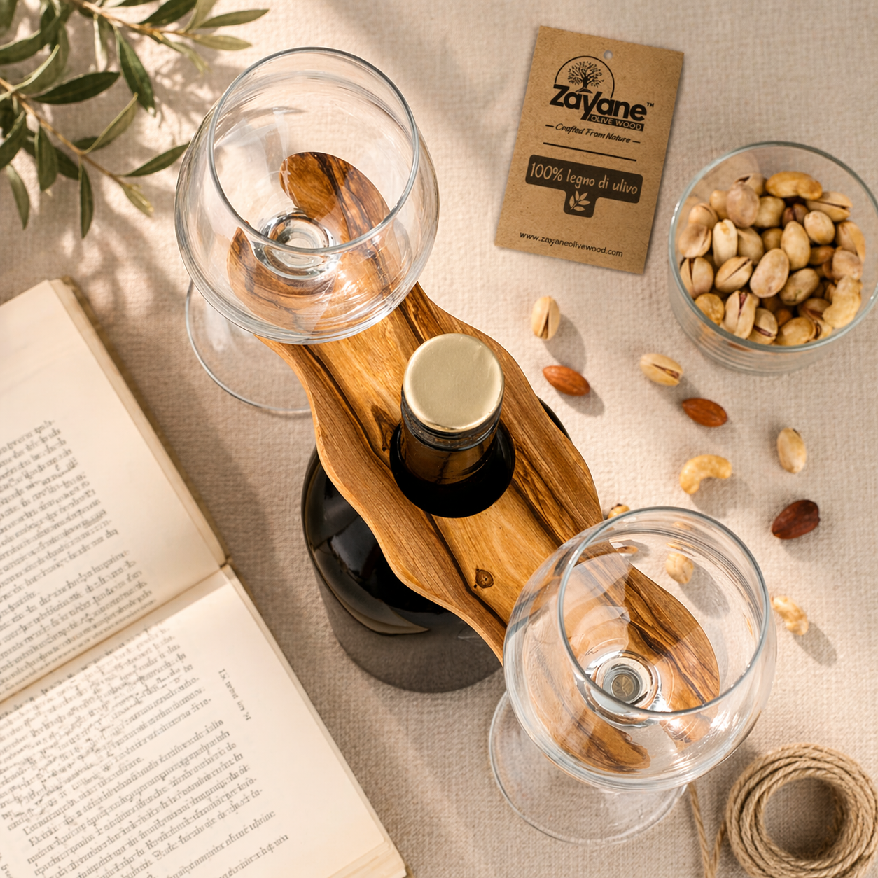 Weinregal aus Olivenholz – Zayane™
