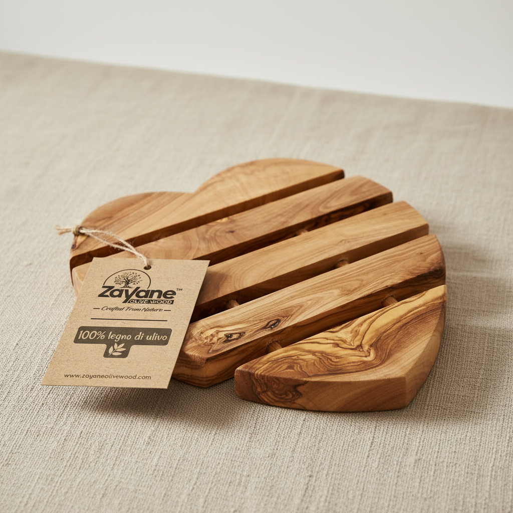 Untersetzer – Apfel, Herz, Birne, Fisch aus Olivenholz | Zayane™