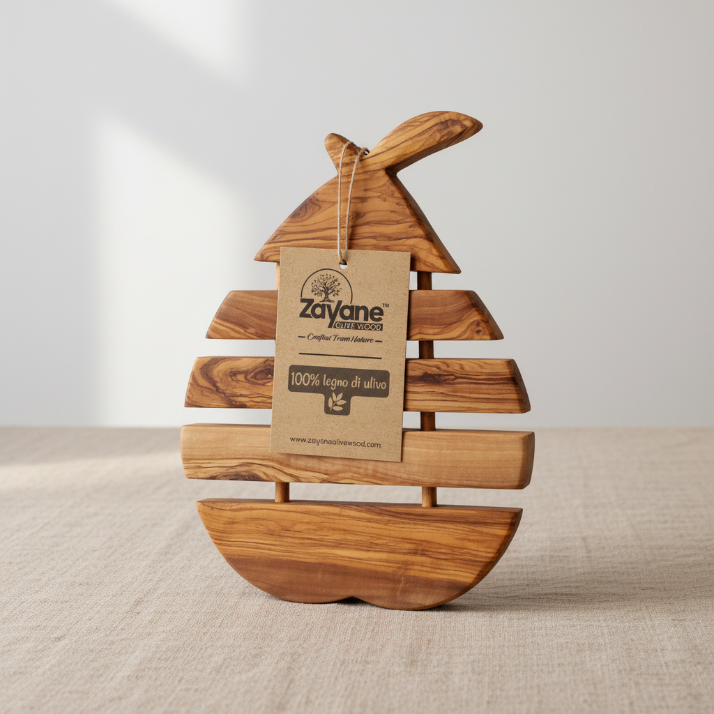 Sottopentola – mela, cuore, pera, pesce in legno d’ulivo | Zayane™
