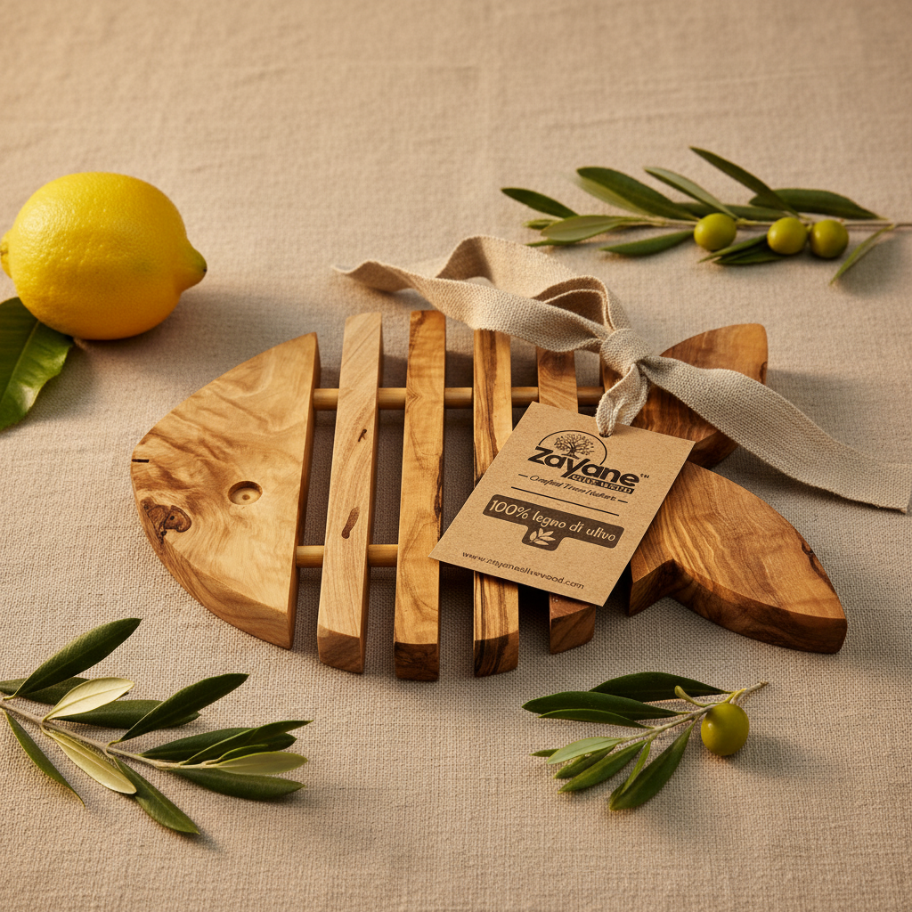 Sottopentola – mela, cuore, pera, pesce in legno d’ulivo | Zayane™