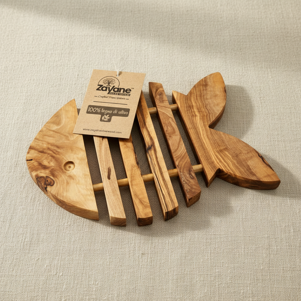 Untersetzer – Apfel, Herz, Birne, Fisch aus Olivenholz | Zayane™
