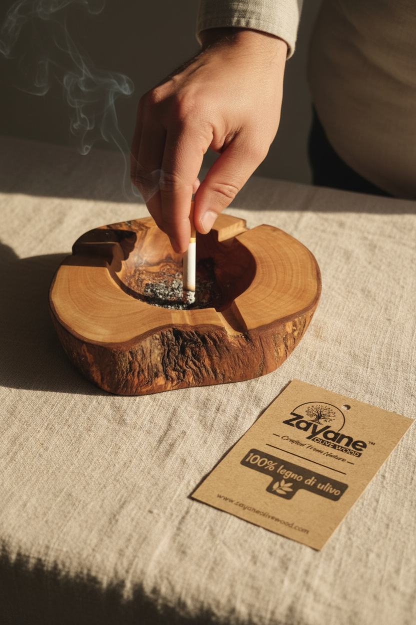Posacenere in Legno d'Ulivo Artigianale | Zayane™