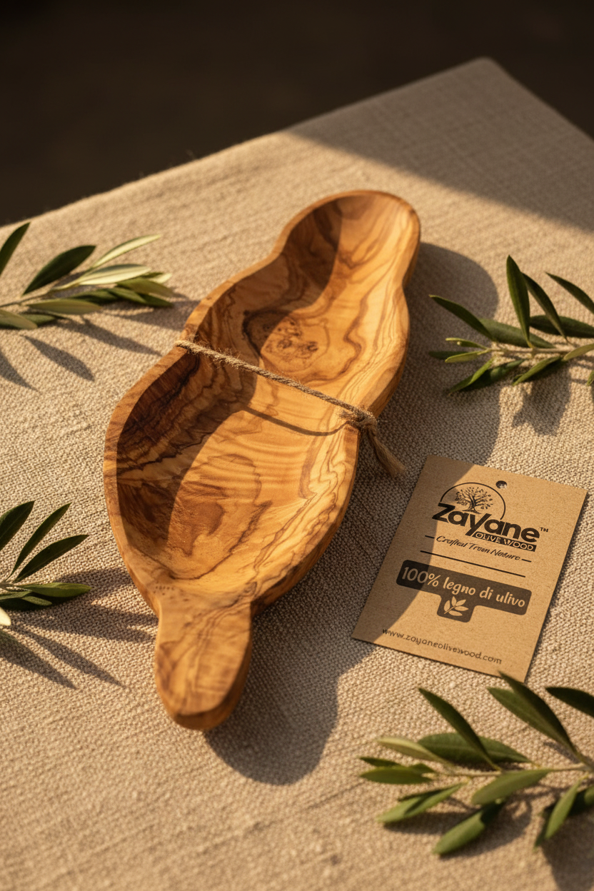 Serviertablett aus Olivenholz – Handgemacht – für Snacks und Aperitifs | Zayane™