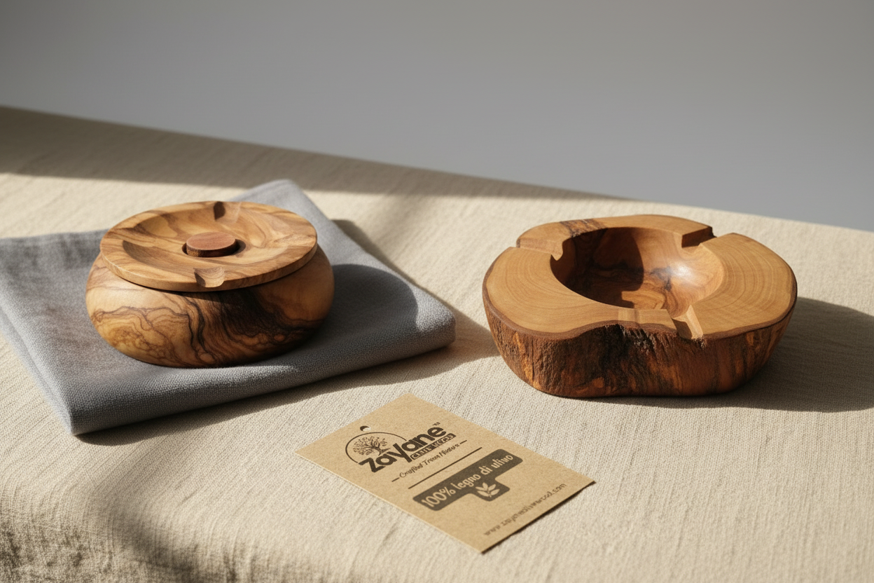 Posacenere in Legno d'Ulivo Artigianale | Zayane™